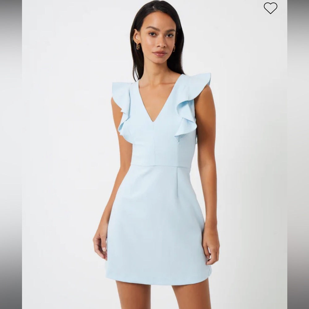 NWT French Connection Whisper Ruffle V Neck Dress size 4 in beautiful pink